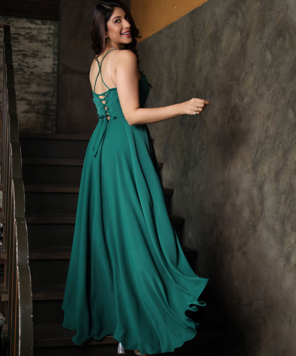 High Low Dark Green Maxi Dress – Zigzag