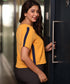 Side Paneled Chiffon Mustard Top