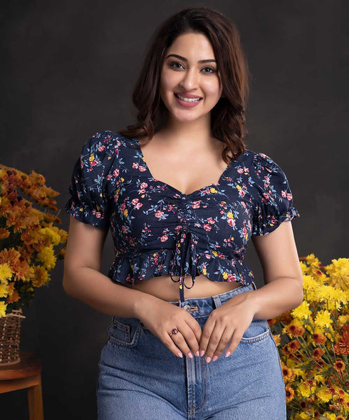 Floral Boho Printed Peplum Top