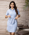 Light Blue Polka Dot Mini Shirt Dress