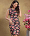 Dark Floral Printed Shift Dress