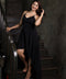 Black High Low Back Corded Maxi