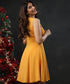 Waistless Solid Princess Line Mustard Dress