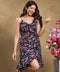 Vneck Frilled Floral Printed Strappy Dress