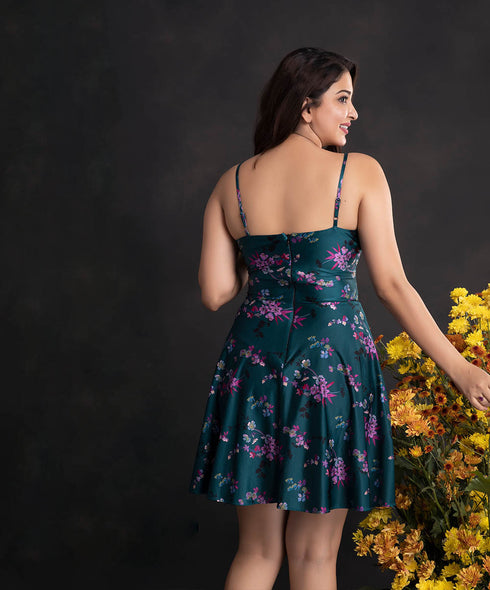 Strappy Girly Printed Mini Dress