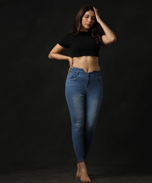 Waist Detailed High Rise Jean