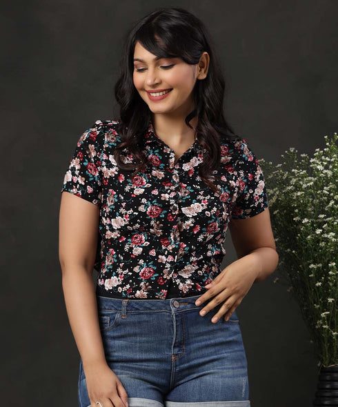 Shirt Crop With Back Bow Top