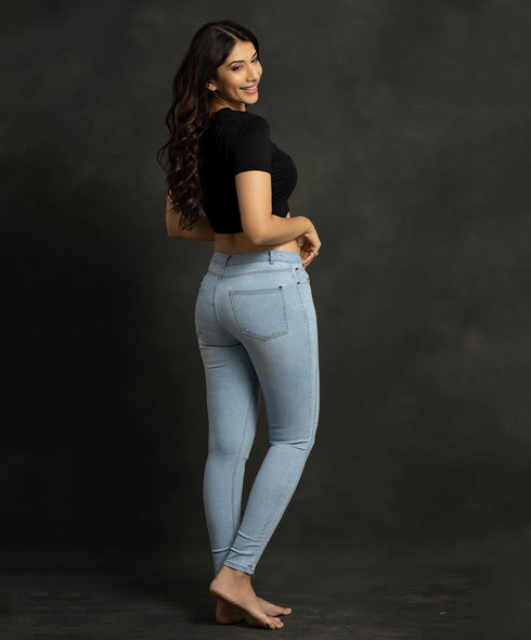 Triangle Panel Side Light Washed Jean