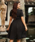 Vneck Side Pockets Elegant Black Dress