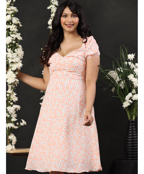 Reformation Deep Cut Pink Chiffon Dress