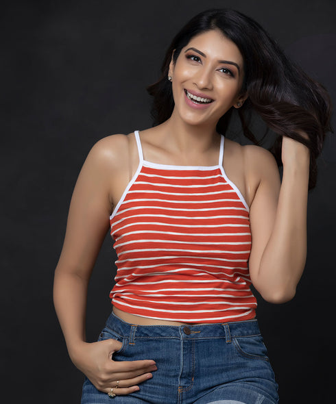 Orange And White Camisole T-shirt