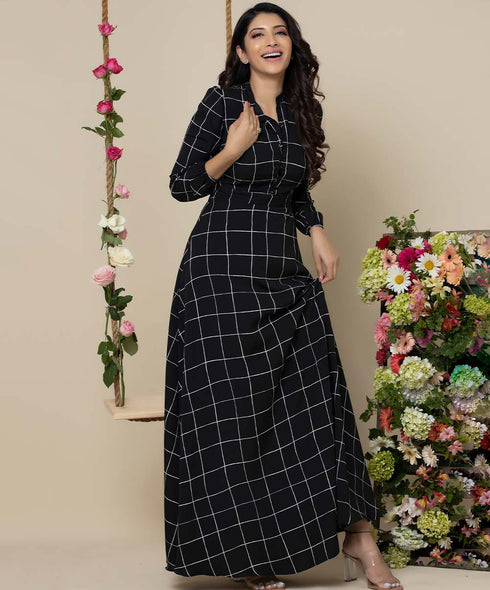 Elegant Black Long Sleeve Maxi