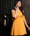 Party Cocktail Cold Shoulder Mustard Dress