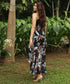 High-Low Printed Black Maxi Dress