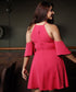 Party Cocktail Cold Shoulder Pink Dress