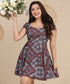 Short Sleeve Sweet Heart Skater Dress