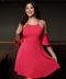 Party Cocktail Cold Shoulder Pink Dress
