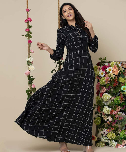 Elegant Black Long Sleeve Maxi