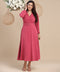 Surplice Neck Lantern Sleeve Belted Dress