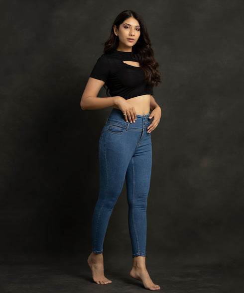 High Waist Skinny Light Blue Jean