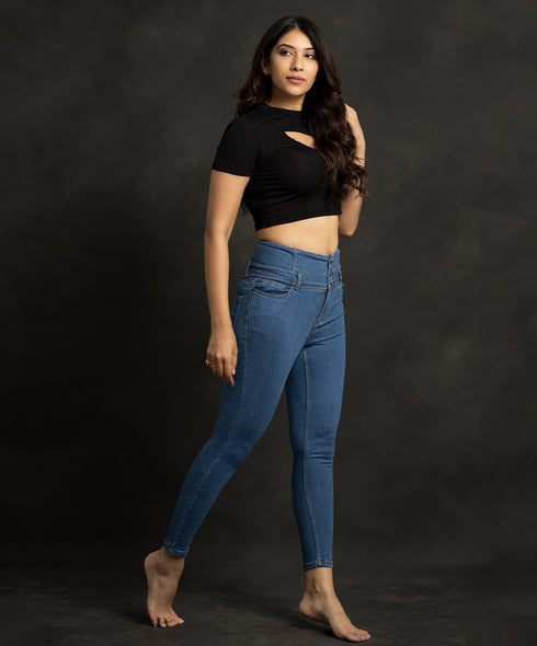 High Waist Skinny Light Blue Jean