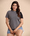Sleeves Solid Grey Stripe Tshirt