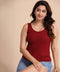 Maroon Rib Curved Cami Tshirt