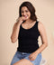 Black Rib Curved Cami Tshirt