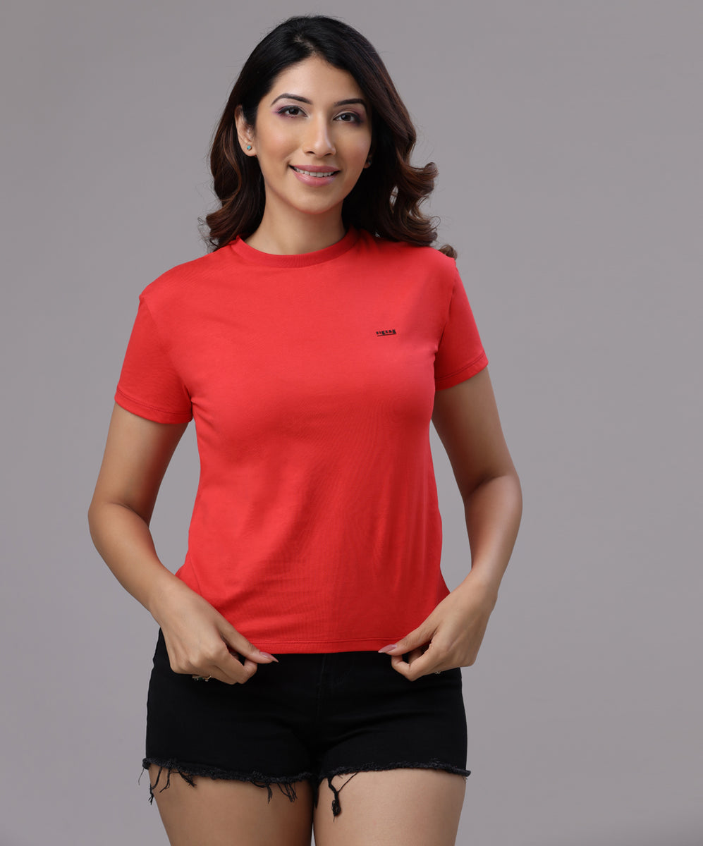 ZIGZAG Basic Crew Neck Red Tshirt – Zigzag