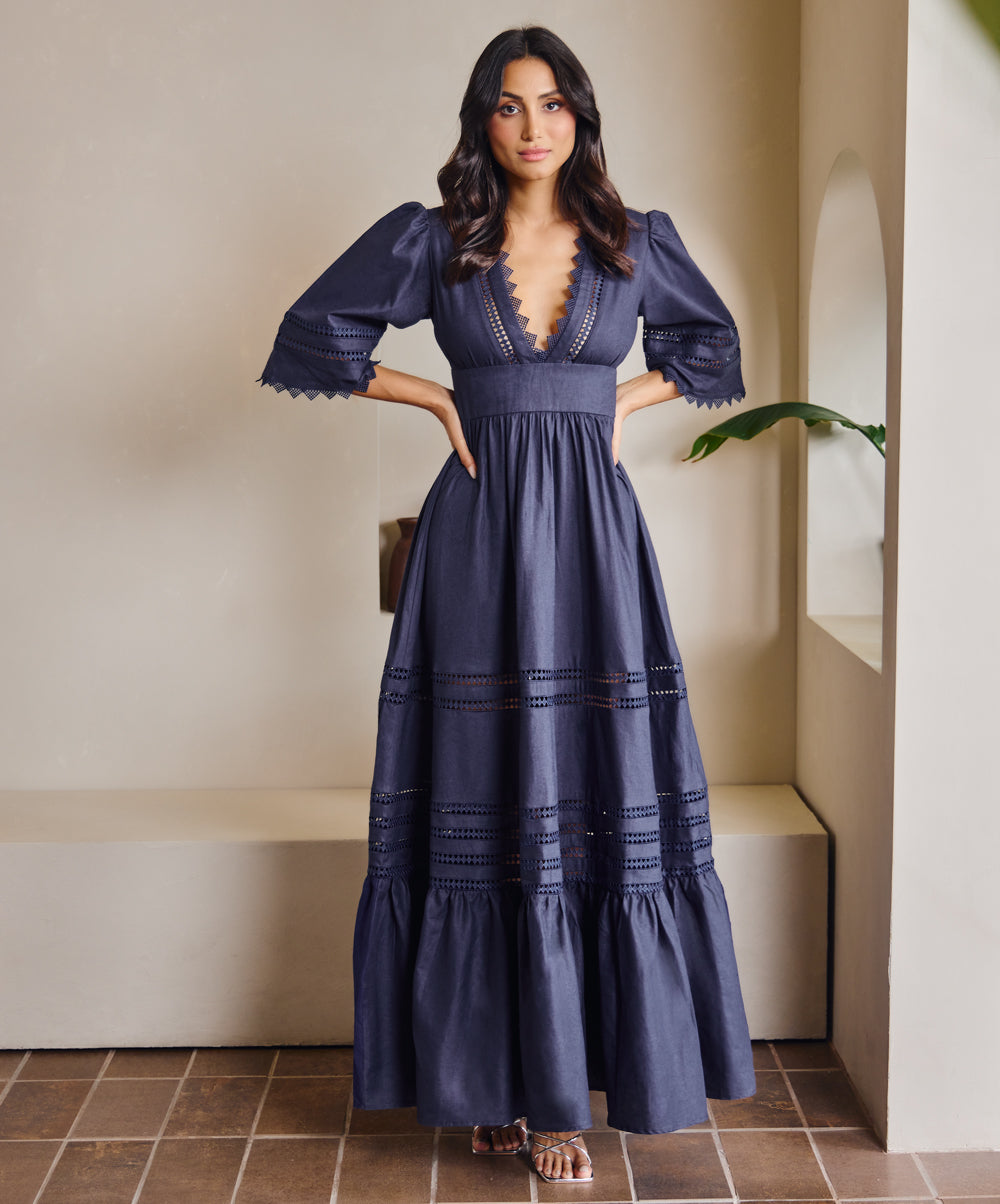 long grey knitted dress Suzette Knitted Dress Grey – TOVE Studio