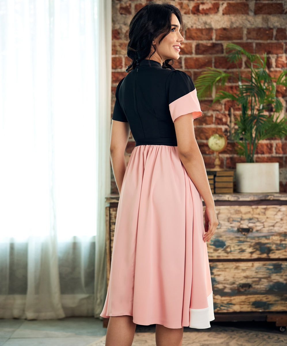 Slanted Panel Slanted Panel Detailed Chiffon Dress – Zigzag