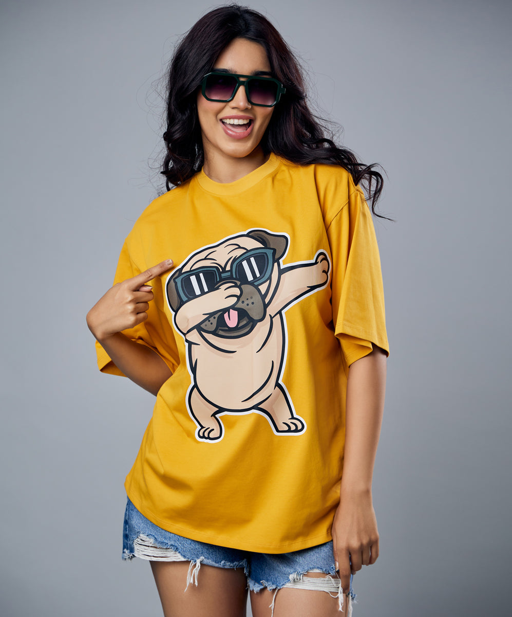 Pug Slaying Oversized Tshirt – Zigzag