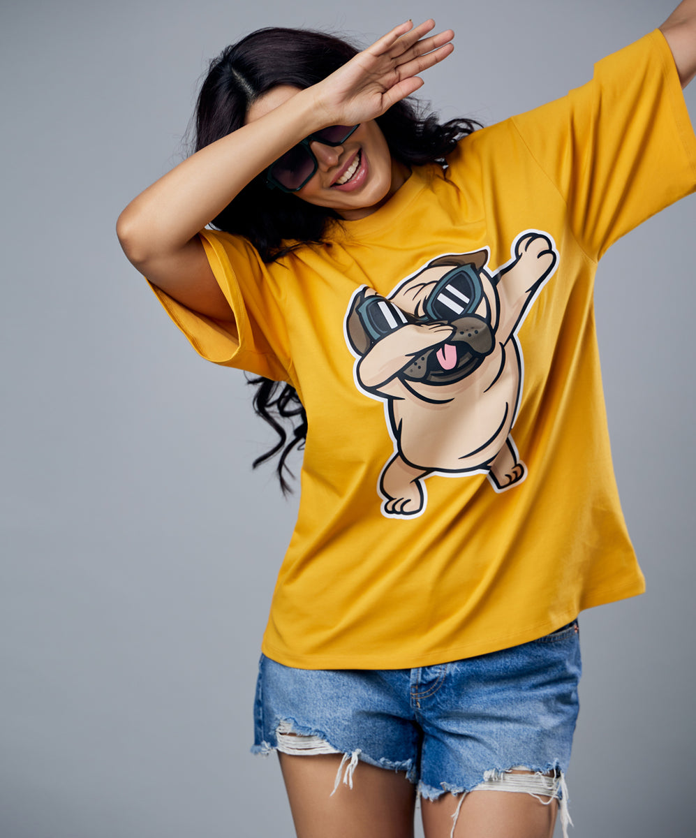 Pug Slaying Oversized Tshirt – Zigzag