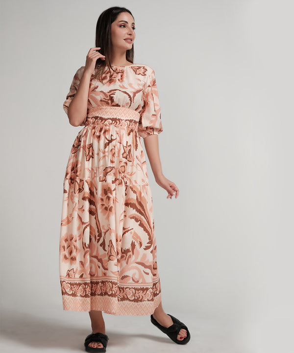 Long-sleeve dress with a zigzag pattern main image 0