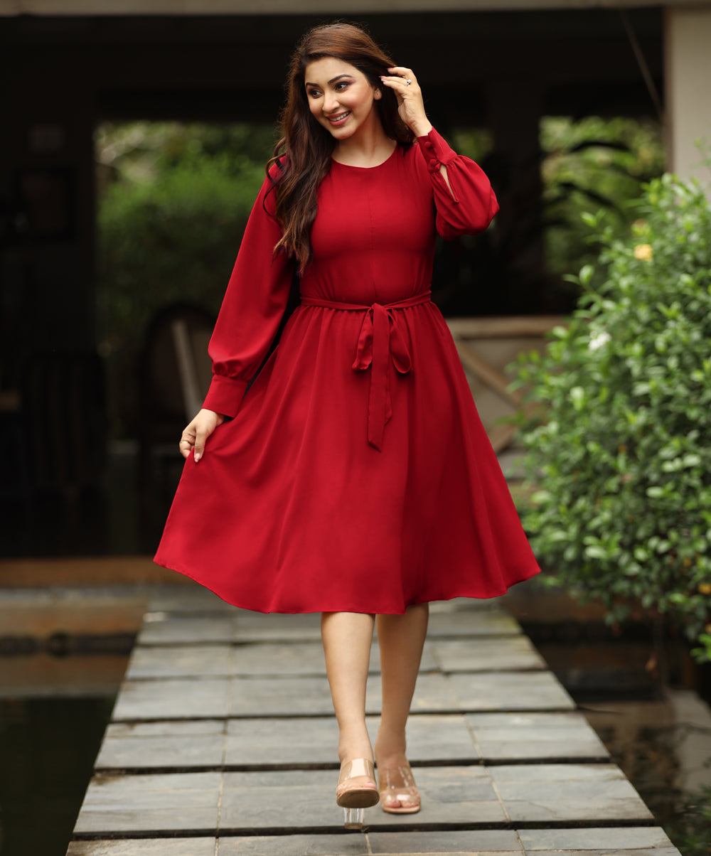 Red New Normal Party Frock Normal Frock 2019 Ka New Frock New